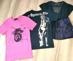 Hysterics ヒステリックグラマー 半袖Tシャツ ベスト黒 ピンク セットのサムネイル
