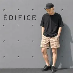EDIFICE｜サマーリネン迷彩ショーツ50カモフラ麻エディフィスショートパンツのサムネイル