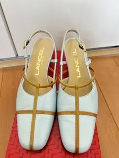 LANCEL 水色 ストラップ サンダル 中ヒールのサムネイル