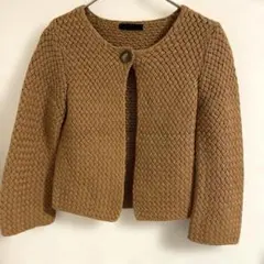 Deuxieme Classe 編み込みニットジャケット 36ノーカラー