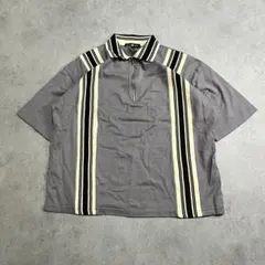 90's 00's ポロシャツ ハーフジップ コットン ライン スポーツ ゴルフ