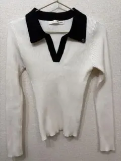 ROYAL PARTY リブニット 長袖 ホワイト
