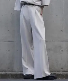 cussil TRストレッチルーズシルエットハイウエストフレアパンツ