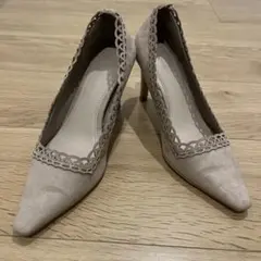 RANDA グレージュ スエード パンプス 23.5cm