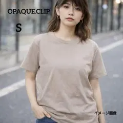 【オペークドットクリップ】Tシャツ　S　ピンク　シンプルカットソー　インナー