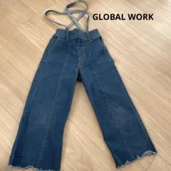 GLOBAL WORK デニム サスペンダー付きオーバーオール