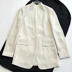 美品 近年モデル セオリー ノーカラージャケット 0号 オフホワイトのサムネイル
