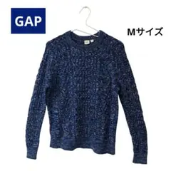 GAP 編み込みニット セーター Mサイズ ブルー