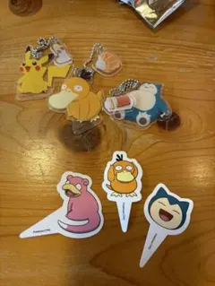 ポケモン コメダ珈琲コラボ　アクリルキーホルダー３体セット&ピック3枚まとめ売り