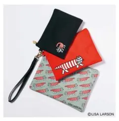 〖未開封〗GLOW 付録 リサ・ラーソン ねこのマイキー ３連ポーチ