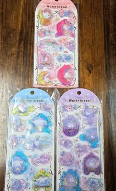 ウォーターシール　クロミ　キティ　シナモンロール　3枚セット