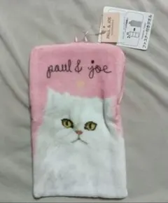 新品 ポール&ジョー 猫 ジッパー付き タオル ピンクのサムネイル