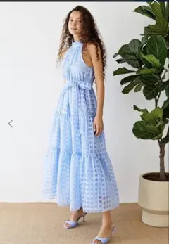 CHICWISH チェック柄ハイネックキャミワンピース