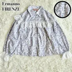 未使用級✨ERMANNO FIRENZE 花柄 レース ブラウス 長袖 イタリアのサムネイル