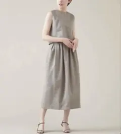 martinique ラメドビータックノースリーブブラウス・スカートセットアップ