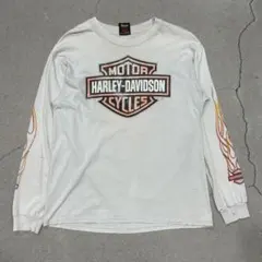 Harley Davidson ロンT L 袖フレイム チェッカー USA製 Harley Davidson ロンT L 袖フレイム チェッカー USA製 - メルカリ