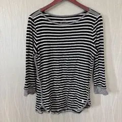 T by TALBOTS【M】ストライプ 長袖Tシャツ ロンT 白黒ボーダー