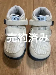 【売約済み】moon star ハイカットスニーカー 18cm アイボリー/水色