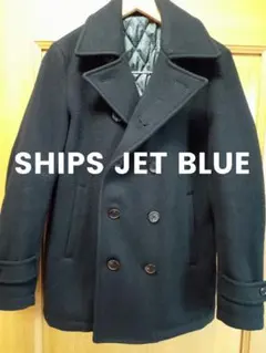 良品★SHIPS JET BLUE　Pコート★Sサイズ 濃紺