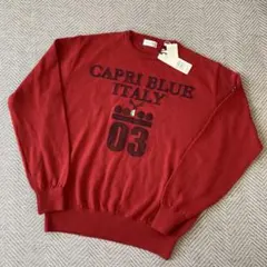 ニット　セーター　毛100% ワインレッド色