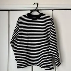 ムジラボ　MUJI Labo 天竺編みドロップショルダーボーダーＴシャツのサムネイル