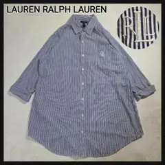 [美品]LAUREN RALPH LAUREN シャツワンピース 大きいサイズ