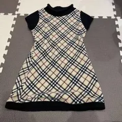 BURBERRY チェック柄 半袖ワンピース 100A