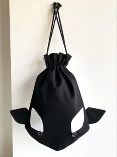 ハンドメイド　巾着袋　シャチ