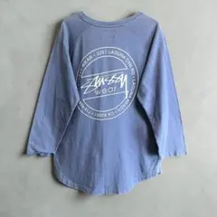 Stussy ステューシーラグラン 7分袖 カットソー バックプリント S 古着