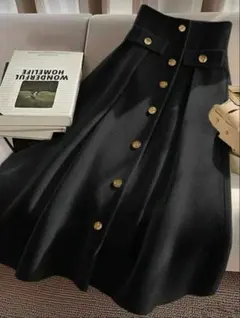 SHEIN ブラック フレアスカート JP-L