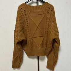 mystic マスタード ケーブルニット クロップドセーター カジュアルニット