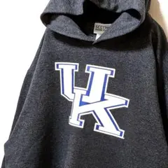 セクション101 UK デカロゴ スウェットパーカー グレー 灰色 L 古着