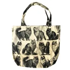 猫好きさんにぴったりの個性派 猫ねこトートバッグ 大きいサイズ