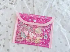 ☆ハンドメイド　移動ポケット☆いちごピンク　女の子　シャカシャカ　入学