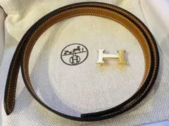 【新品未使用】エルメス レザー ベルト H字型 ゴールド サイズ 70cmのサムネイル