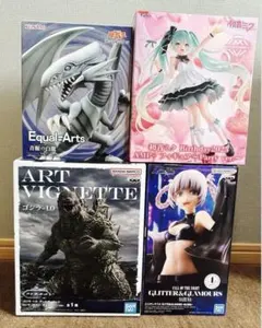 プライズフィギュアまとめ売り EqualArts, 初音ミク, ゴジラ、ナズナ