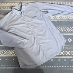 GU 長袖シャツ 無地 カジュアルシャツ ブルー メンズ