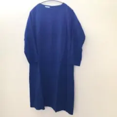 フォグリネンワーク/リネンチュニックワンピース/麻100%/ネイビーブルー