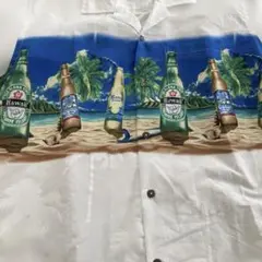 Favant アロハシャツ ビール柄 総柄 ホワイト タグ付きのサムネイル