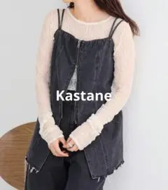 Kastane カスタネ デニムビスチェチュニック ブラック 春服　ダブルジップ