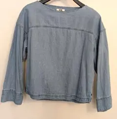 お値下げ✩ユニクロU　ライトブルーデニム長袖トップス　サイズS