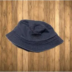 バケットハット ブラック 刺繍ロゴ　チャコール