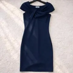flux オフショル ワンピース リボン タイト ネイビー お呼ばれ サイズ1