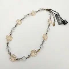 新品/未使用 イタリア製 ヴィンテージガラスフラワーモチーフ ショートネックレス