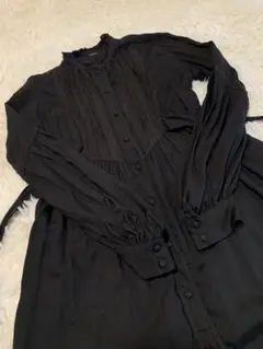 グレースコンチネンタル チュニック ミニワンピース フリル レース 黒 36