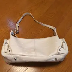 ホワイト クロコダイル風 ハンドバッグ