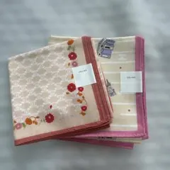 CÉLINE 花柄 ストライプ ハンカチ 2枚セット