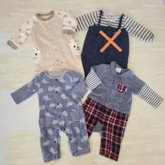 60～70 70 カバーオール 4点 西松屋 ebaby spunky kids