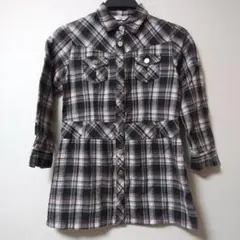 チェック柄長袖ワンピース 130cm
