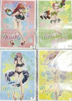 同梱可 きゃらっとくじ 五等分の花嫁 Summer Vacation 9月1日発売 K賞~O賞 A3 クリアポスター 全5種セット 一花 二乃 三玖 四葉 五月 きゃらっとくじ 五等分の花嫁 Summer Vacation